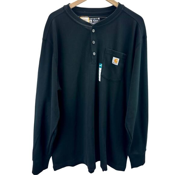 Carhartt NEW Relaxed Fit Heavyweight Pocket Henley Men’s Big&Tall Size 2XL Black - Picture 3 of 9
